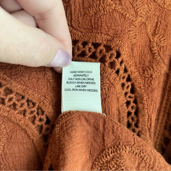 Ultra Pink Crochet Lace Blouse - Rust - Picture 8 of 9